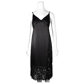 Michael Kors-Black Dress with Sequined Bottom-Black