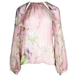 Blumarine Blusa de seda con estampado floral Otro