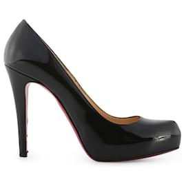 Christian Louboutin-Christian Louboutin Black Patent Leather Rolando Platform Pumps-Black
