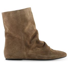 Isabel Marant Khaki Suede Slouchy Ankle Boots Green Khaki