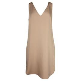 Polo Ralph Lauren-Braunes/khakifarbenes Kleid mit V-Ausschnitt und goldenen Einsätzen-Grün