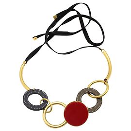 Marni Leather, Resin & Metal Belt Red