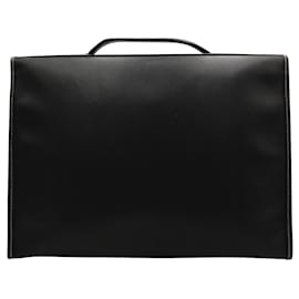 Longchamp-Black Briefcase with Silver Hardware-Black