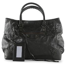 Balenciaga Borsa tote grande da città classica in pelle nera Nero