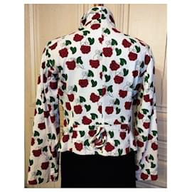 Moschino-MOSCHINO JACKET LIPS EAT ME 3 BUTTONS MULTISIGLES RASPBERRY HEARTS T 42-Multiple colors