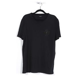 Camiseta de manga curta Alexander McQueen preta de algodão com motivo de caveira Preto