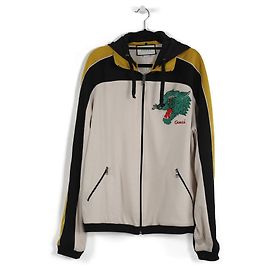 Gucci Beige/Schwarz/Senf Baumwolle "Privilegium Perpetuum" Trainingsjacke mit Kapuze Mehrfarben