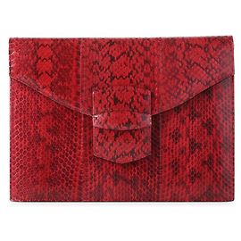 Oscar De La Renta Umschlag Clutch aus roter Pythonhaut Rot