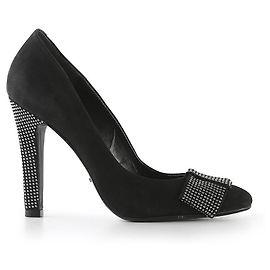 Escarpins Calpados à nœud clouté en daim nubuck noir Schutz Noir