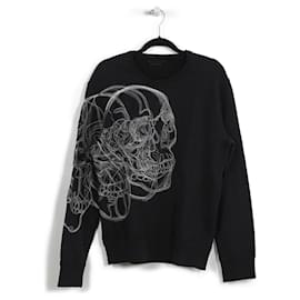 Alexander Mcqueen-Alexander McQueen Black & Cream Skull Embroidery Sweatshirt-Black