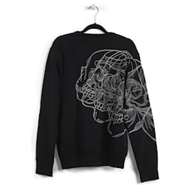 Alexander Mcqueen-Alexander McQueen Black & Cream Skull Embroidery Sweatshirt-Black