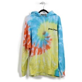 Palm Angels Mehrfarbiger Tie-Dye-Baumwoll-Logo-Print-Hoodie Mehrfarben