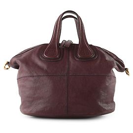 Givenchy Burgundy Lambskin Leather Small Nightingale Bag Red Dark red