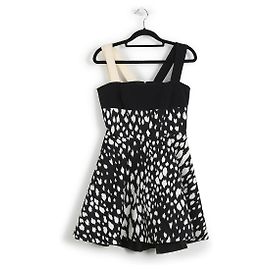 Fausto Puglisi Mini robe évasée en soie imprimée sans manches Beige