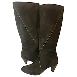 Maje-Maje suede boots-Khaki