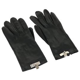Hermès HERMES Kelly Charm Handschuhe Leder 7 Schwarze Auth 35557 Schwarz