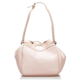 Fendi-Sac à main en cuir Fendi Selleria-Rose