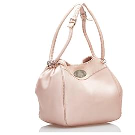 Fendi-Sac à main en cuir Fendi Selleria-Rose