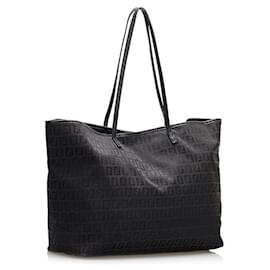 Fendi-Fendi Zucchino Canvas Tote Bag-Black