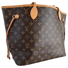 Louis Vuitton-Sac bandoulière Louis Vuitton Neverfull MM ballerine rose monogramme-Marron,Rose