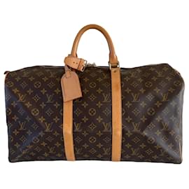 Louis Vuitton-Louis Vuitton Keepall 50 travelbag monogram-Brown,Dark brown