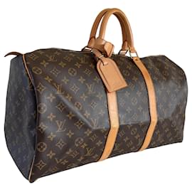 Louis Vuitton-Louis Vuitton Keepall 50 travelbag monogram-Brown,Dark brown