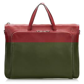 Loewe-Loewe Leather Briefcase-Red
