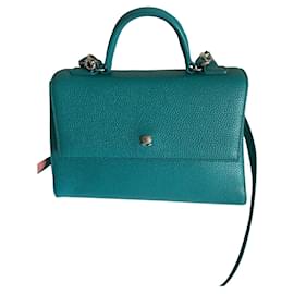 Autre Marque Navyboot Leather Handbag Turquoise Turquoise