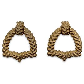 Givenchy Pendientes de clip de aro de metal dorado vintage Dorado