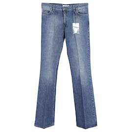Saint Laurent-YSL Bootcut Denim Jeans in Blue Cotton-Blue