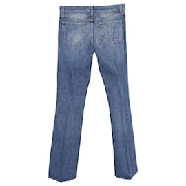 Saint Laurent-YSL Bootcut Denim Jeans in Blue Cotton-Blue