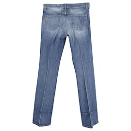 Yves Saint Laurent-YSL Pintuck Jeans in Blue Cotton-Blue
