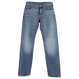 Gucci-Gucci Jeans mit geradem Bein und heller Waschung aus blauer Baumwolle-Blau