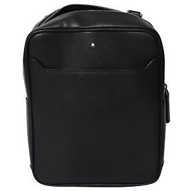Borsa Montblanc Sartorial Messenger in Pelle Nera Nero