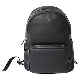 Sac à Dos Montblanc Meisterstück Soft Grain Medium en Cuir Noir Noir