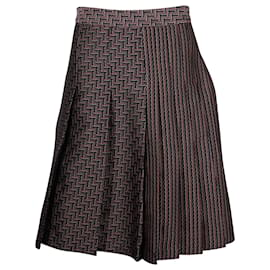 Diane Von Furstenberg-Diane Von Furstenberg Asymmetric Pleated Skirt in Brown Polyester-Brown