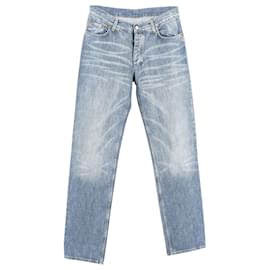 Gucci-Gucci Straight Leg Light Wash Denim Jeans aus hellblauer Baumwolle-Blau,Hellblau