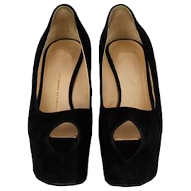 Giuseppe Zanotti-Chaussures à plateforme en daim noires à talons hauts-Noir