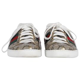 Gucci-Gucci Ace GG Supreme Bees Sneakers in Brown Canvas-Other