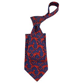 Corbata con estampado de gato Lanvin en seda azul marino Azul Azul marino