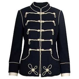 Chanel-Chanel Navy Majorette Jacket with Pearls-Navy blue