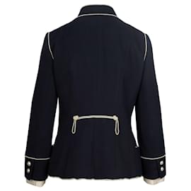 Chanel-Jaqueta Chanel Navy Majorette com pérolas-Azul marinho