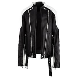 Balmain-Balmain Blouson biker bicolore Balmain-Noir