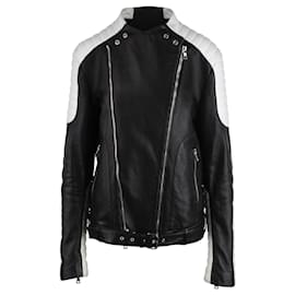 Balmain-Giacca da motociclista bicolore Balmain Balmain-Nero