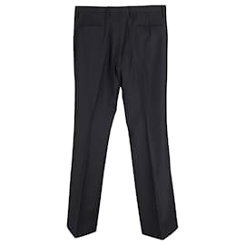 Gucci-Gucci Slim Fit Trousers in Black Wool-Black