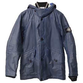 Stone Island Waxed Ice Jacket in Blue Cotton Blue