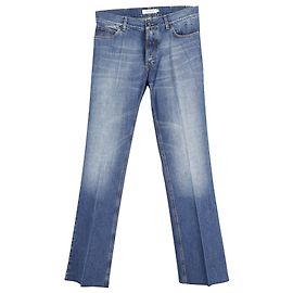 Saint Laurent Jeans YSL Bootcut Denim in Cotone Blu Blu