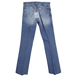 Saint Laurent-YSL Bootcut Denim Jeans in Blue Cotton-Blue