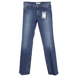Saint Laurent Jeans YSL Bootcut Denim in Cotone Blu Blu