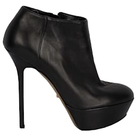 Sergio Rossi-Ankle Boots mit Plateausohle-Schwarz